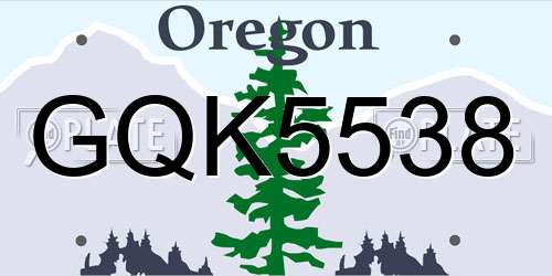 GQK5538 Oregon License Plate