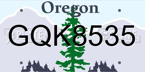 GQK8535 Oregon License Plate