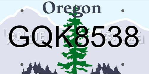 GQK8538 Oregon License Plate