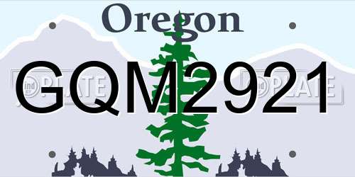 GQM2921 Oregon License Plate