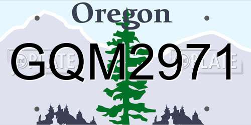 GQM2971 Oregon License Plate