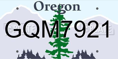 GQM7921 Oregon License Plate