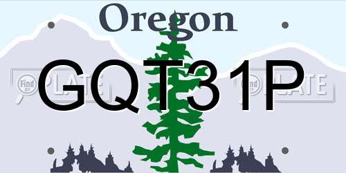 GQT31P Oregon License Plate