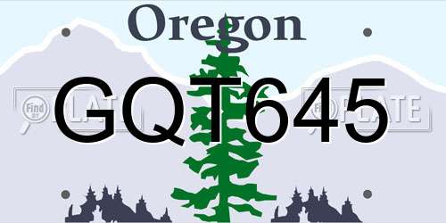GQT645 Oregon License Plate