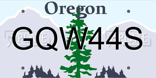 GQW44S Oregon License Plate