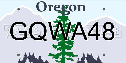 GQWA48 Oregon License Plate