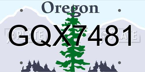 GQX7481 Oregon License Plate