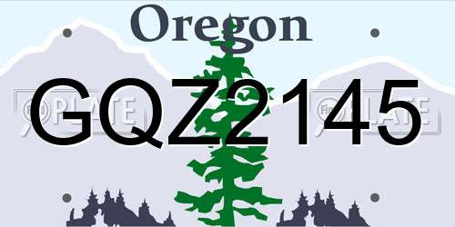 GQZ2145 Oregon License Plate