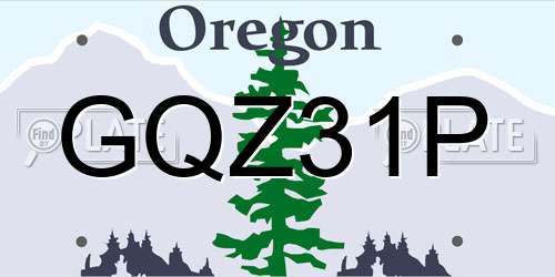 GQZ31P Oregon License Plate