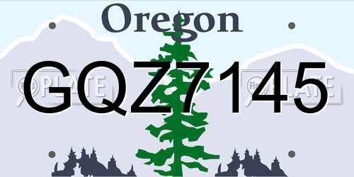 GQZ7145 Oregon License Plate