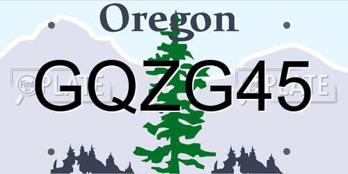 GQZG45 Oregon License Plate
