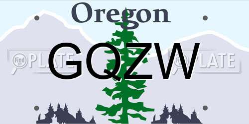 GQZW Oregon License Plate