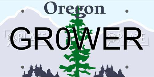 GR0WER Oregon License Plate