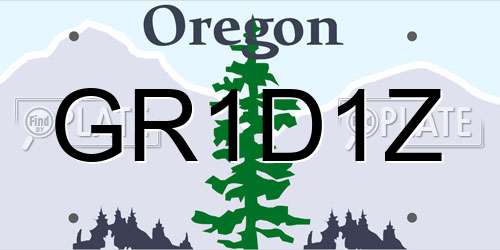 GR1D1Z Oregon License Plate