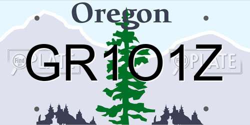 GR1O1Z Oregon License Plate