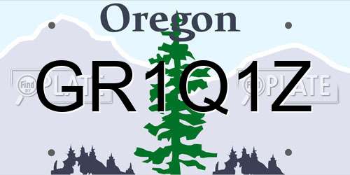 GR1Q1Z Oregon License Plate