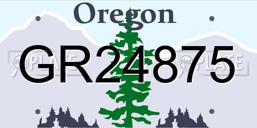 GR24875 Oregon License Plate
