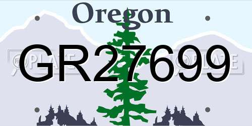 GR27699 Oregon License Plate