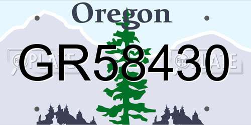 GR58430 Oregon License Plate