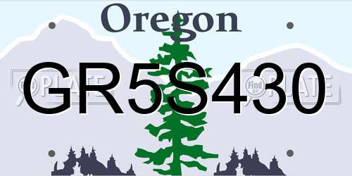 GR5S430 Oregon License Plate