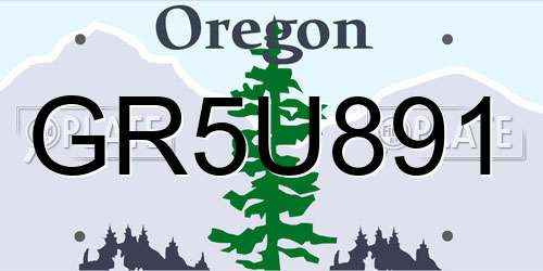 GR5U891 Oregon License Plate