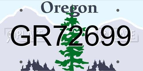GR72699 Oregon License Plate