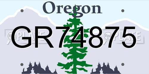 GR74875 Oregon License Plate