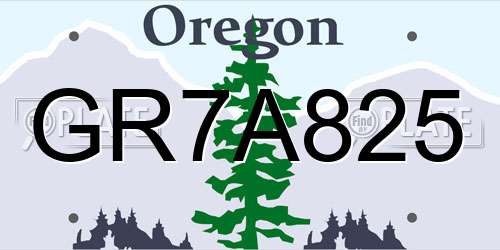 GR7A825 Oregon License Plate