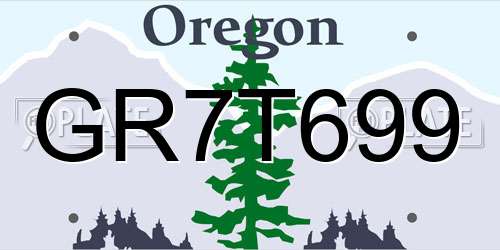 GR7T699 Oregon License Plate