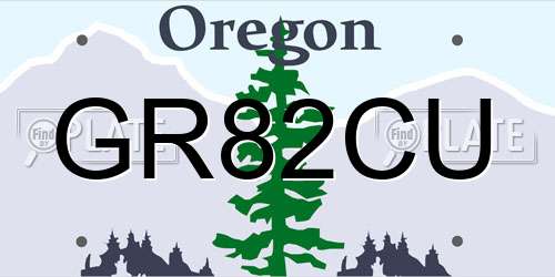 GR82CU Oregon License Plate