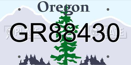 GR88430 Oregon License Plate