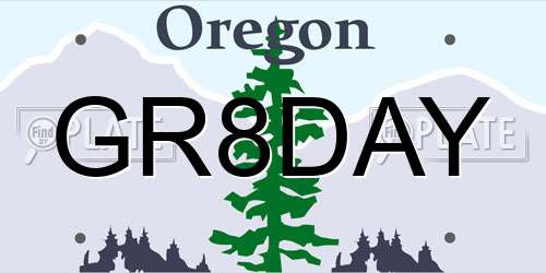 GR8DAY Oregon License Plate