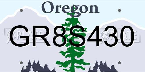 GR8S430 Oregon License Plate