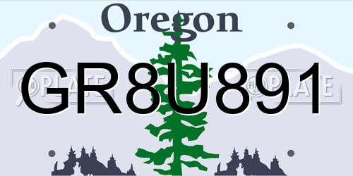 GR8U891 Oregon License Plate