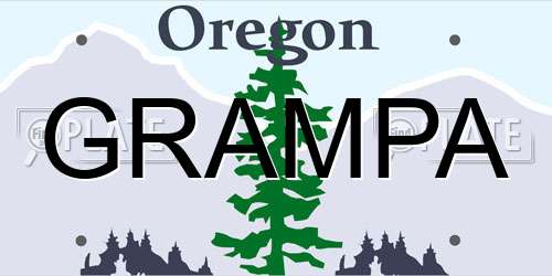 GRAMPA Oregon License Plate