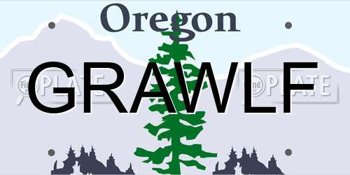 GRAWLF Oregon License Plate