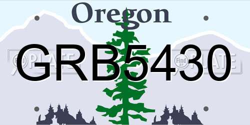 GRB5430 Oregon License Plate