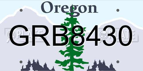 GRB8430 Oregon License Plate