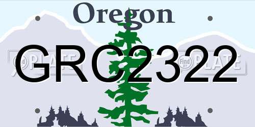 GRC2322 Oregon License Plate