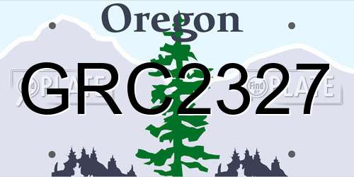 GRC2327 Oregon License Plate