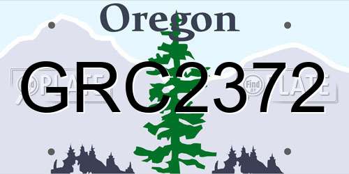 GRC2372 Oregon License Plate