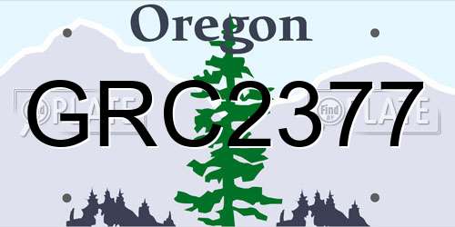 GRC2377 Oregon License Plate