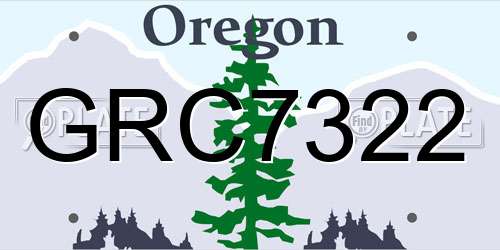 GRC7322 Oregon License Plate