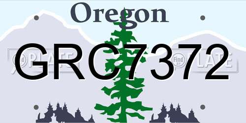 GRC7372 Oregon License Plate