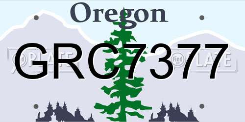 GRC7377 Oregon License Plate