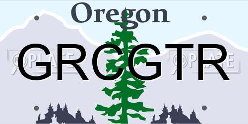GRCGTR Oregon License Plate