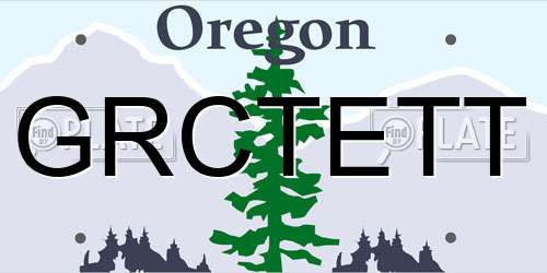 GRCTETT Oregon License Plate