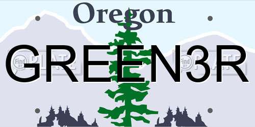 GREEN3R Oregon License Plate