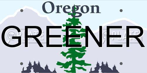 GREENER Oregon License Plate