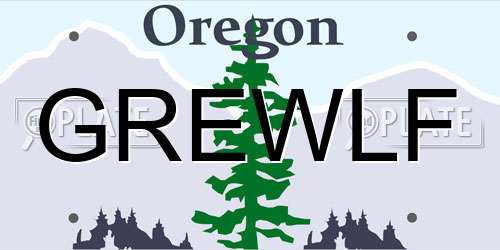 GREWLF Oregon License Plate